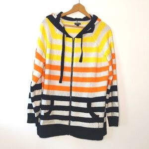 Torrid Size 2 Hooded Cardigan Halloween Stripes Plus Size Vegan Cashmere Sweater